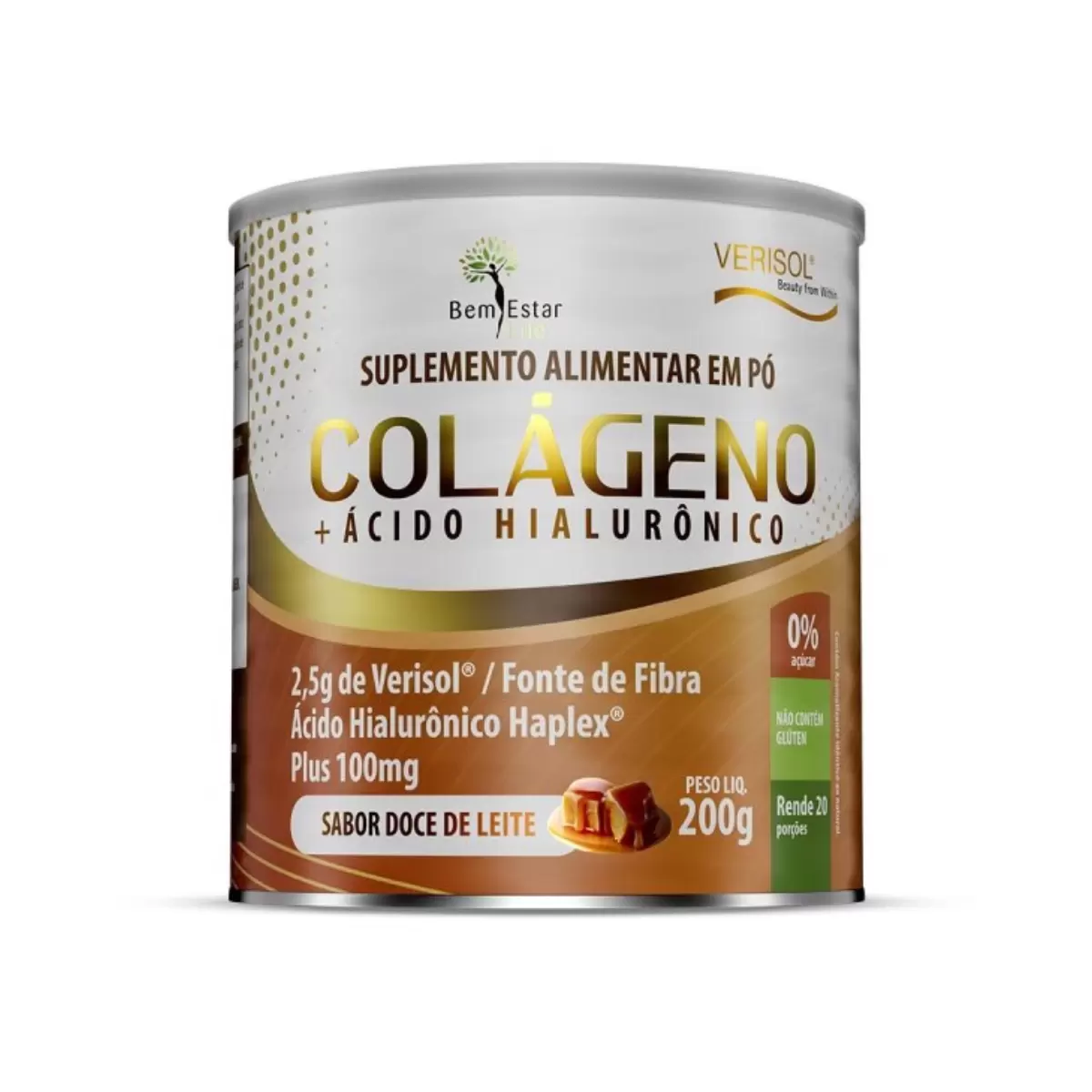 COLÁGENO VERISOL COM ÁCIDO HIALURÔNICO 200G. - SABOR DOCE DE LEITE